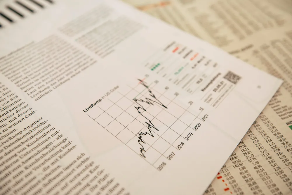 An economic chart in newspapers.