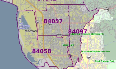 84058 zip code map