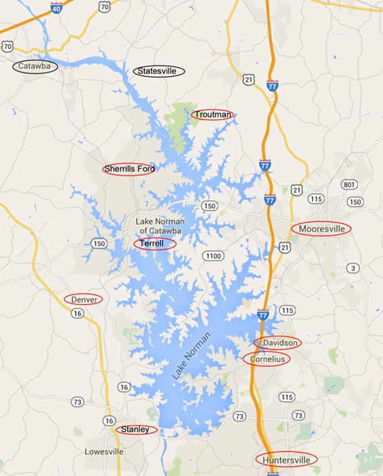 Lake Norman area map