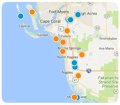 Use an interactive Google map to view properties for sale in SW Florida. Map will update automatically as you search areas.