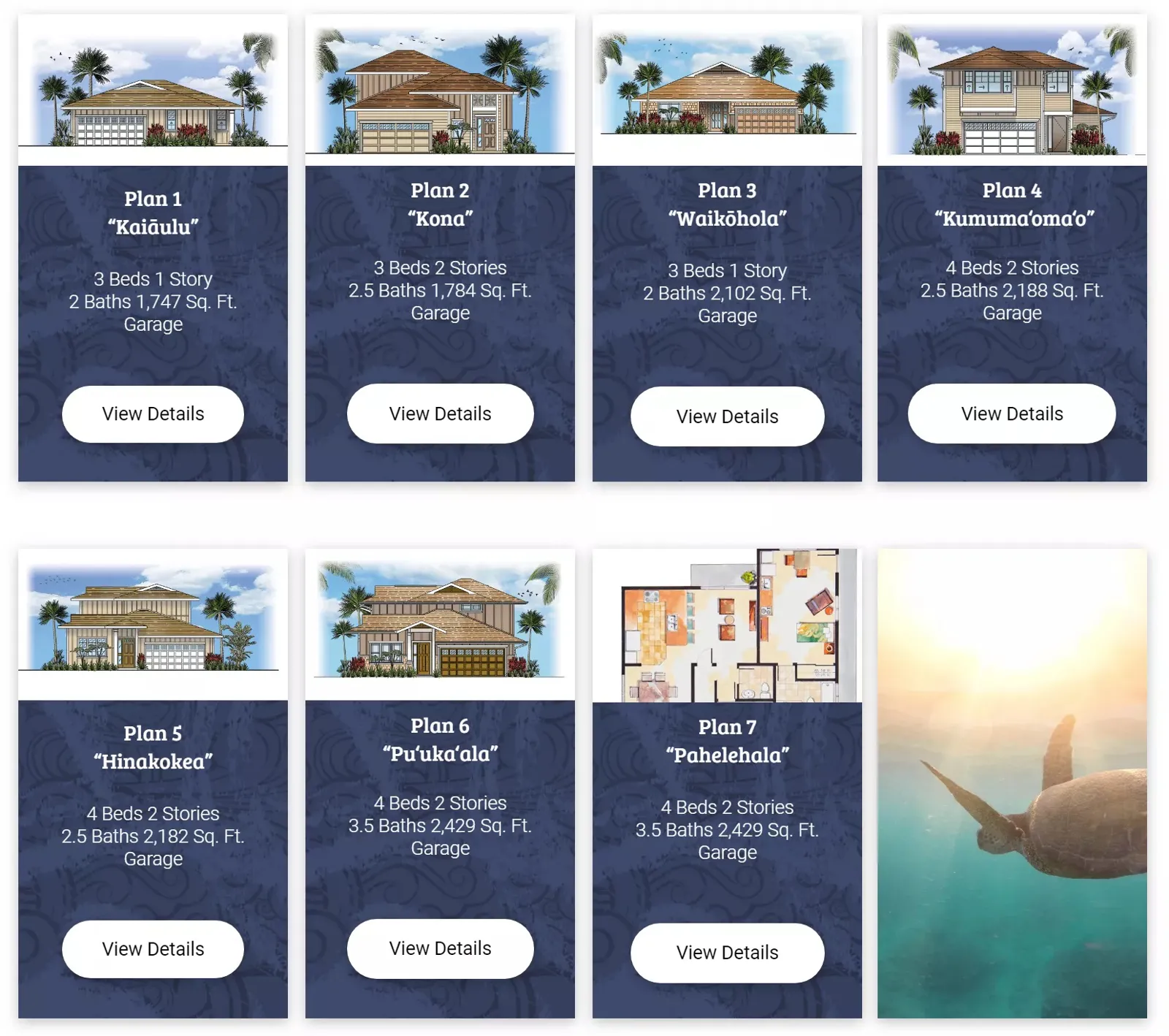 Cottages at Mauna 'Olu floor plan overview