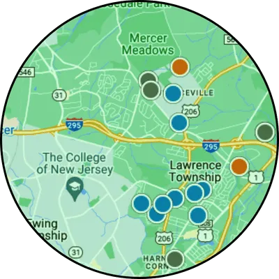 Map of Lawrenceville NJ Homes For Sale