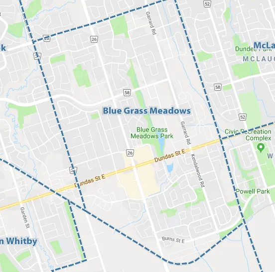 Blue Grass Meadows, Whitby Map