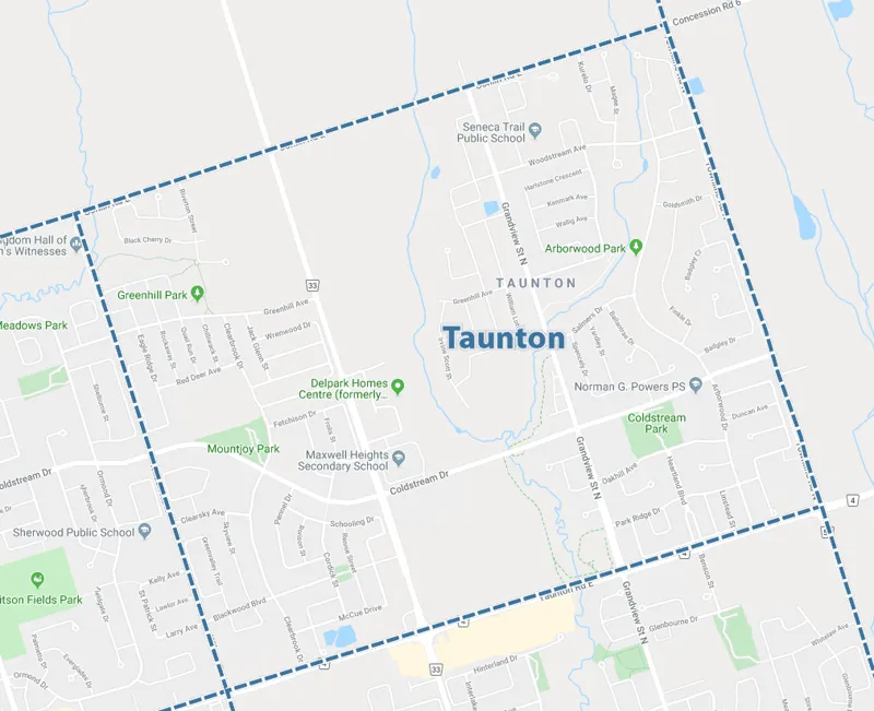 Taunton, Oshawa Map