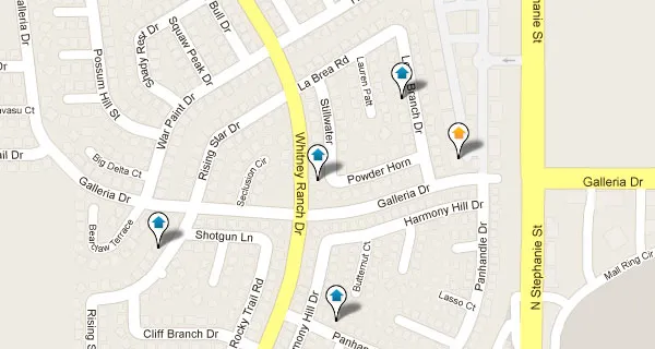 Whitney Ranch Real Estate Search Map