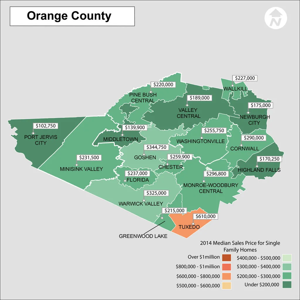 Orange County New York Map Real Estate Prices