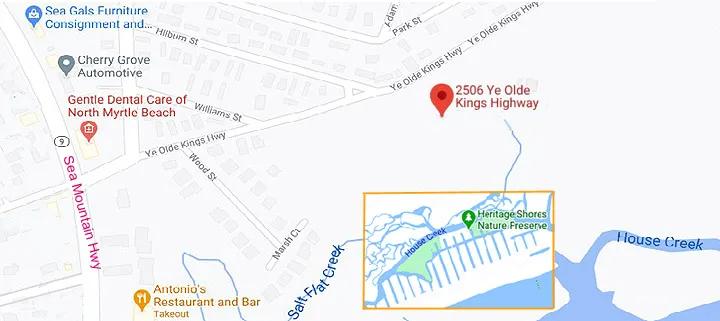 Cottages on the Marsh Homes in Cherry Grove - Map
