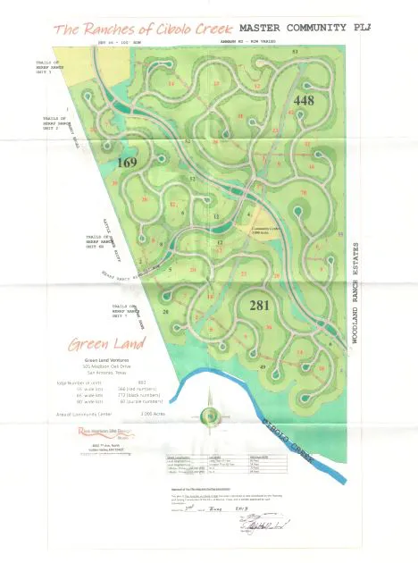The Ranches at Creekside Boerne plat map