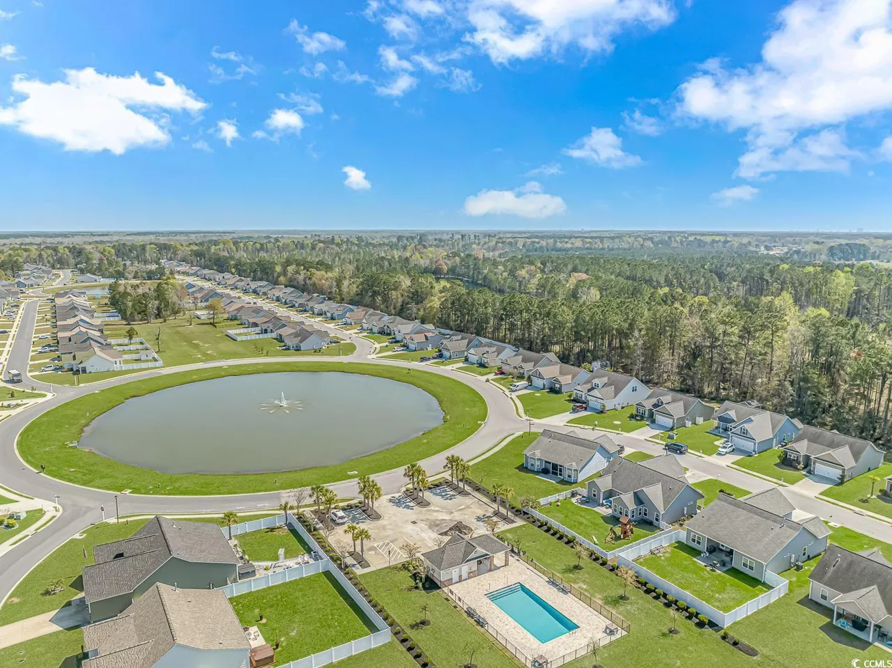 Barons Bluff Aerial View over Neighborhood, Conway SC Homes for Sale