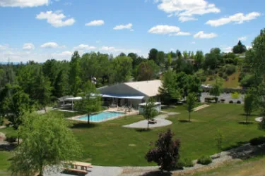 The clubhouse area at Shasta Hills Estates gated 55+ community with homes for sale, Redding CA