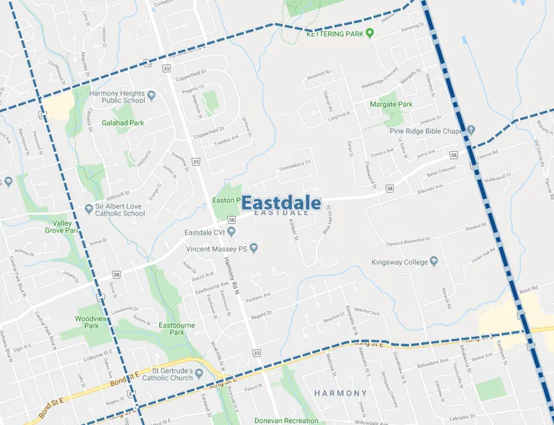 Eastdale, Oshawa Map