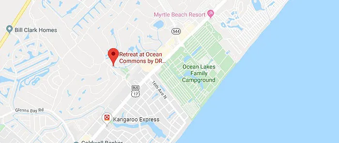 Map showing The Retreat at Ocean Commons