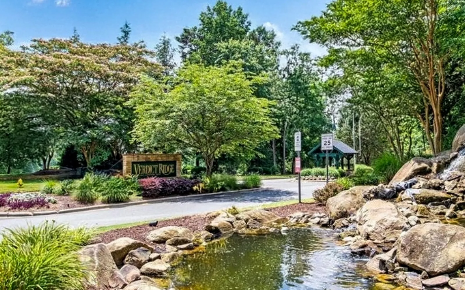 Verdict Ridge community entrance in Denver North Carolina