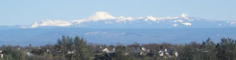 Mt Lassen in the background and Homes in Redding CA
