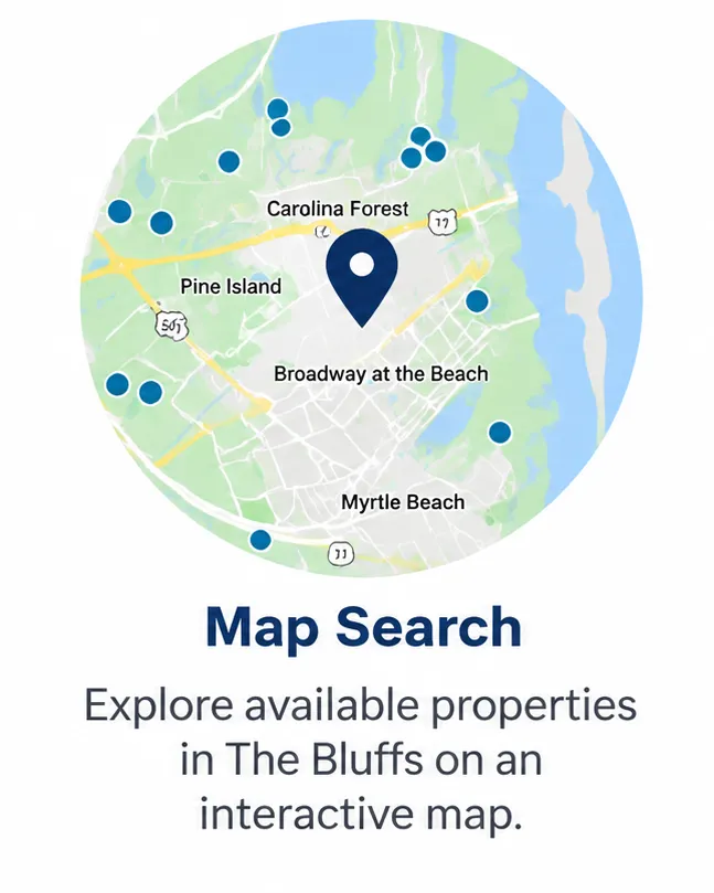Map Search for The Bluffs on the Waterway Homes
