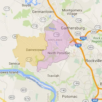 Zip Code Map for North Potomac and Darnestown