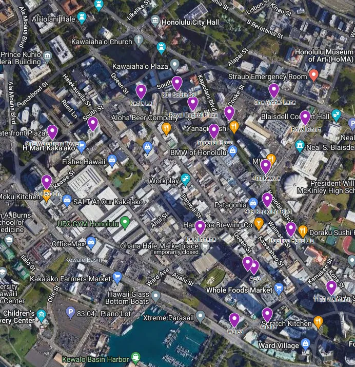 Kakaako Condos Map