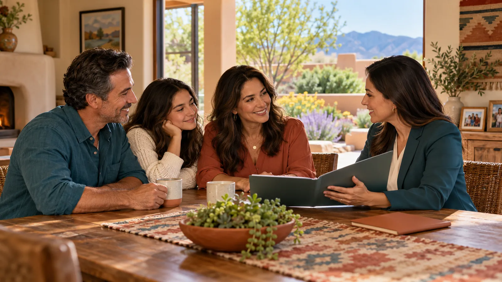 A family meets their agent years later to discuss selling the new home they bought.