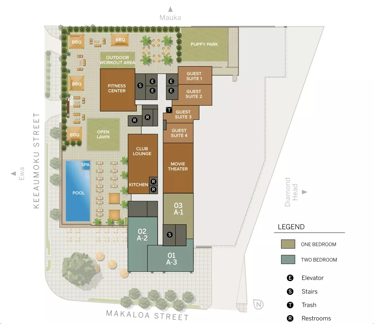 Azure Ala Moana amenity deck plan