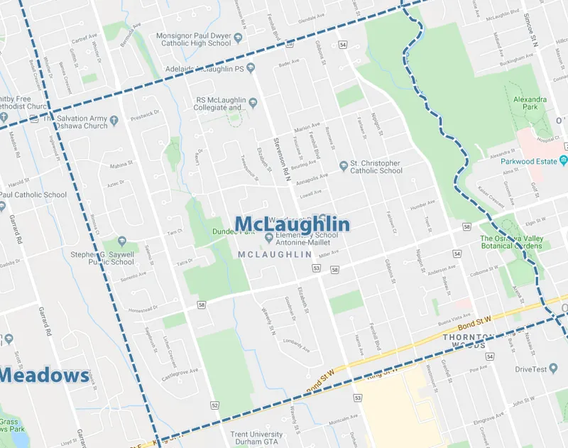McLaughlin, Oshawa Map