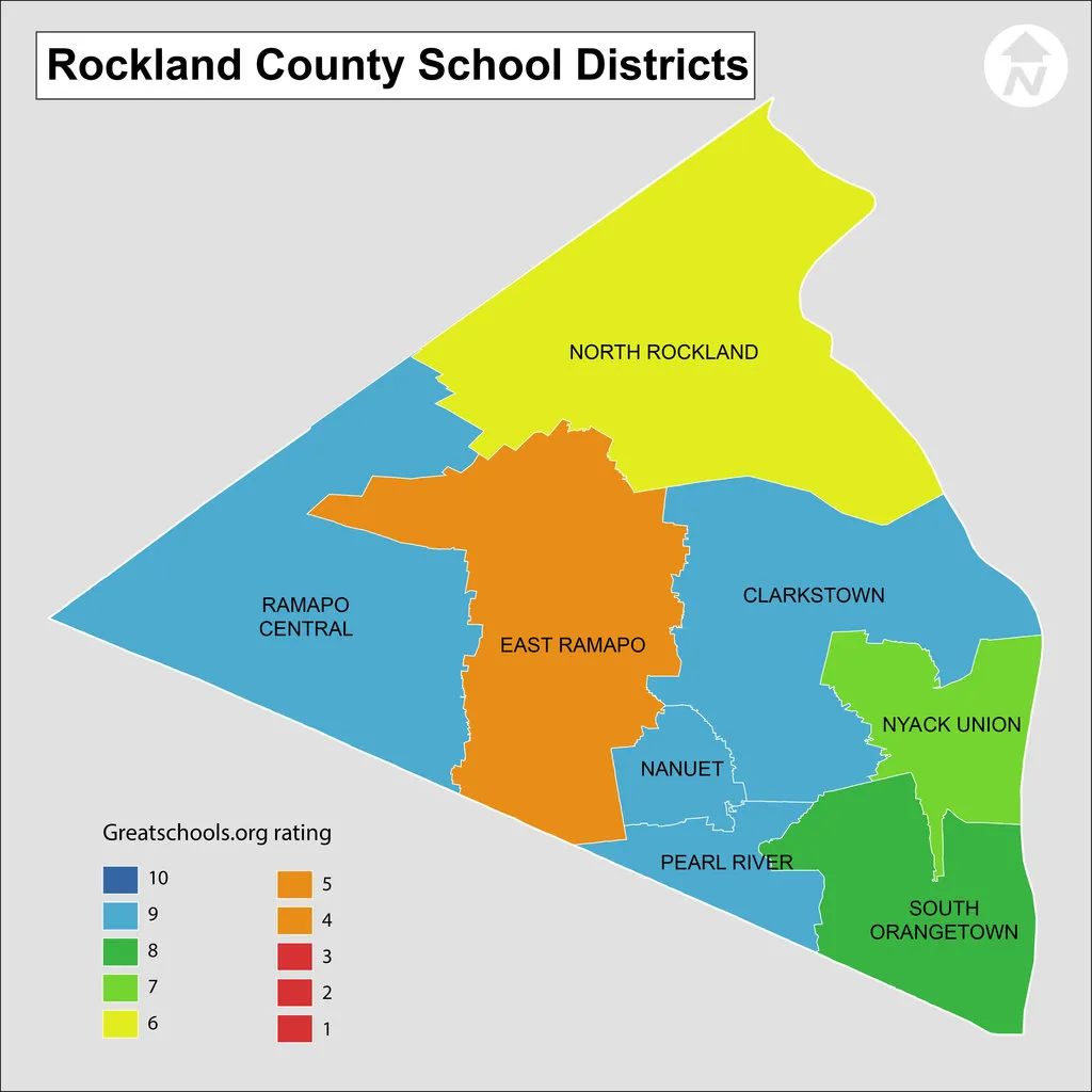 Map of Rockland County NY School districts
