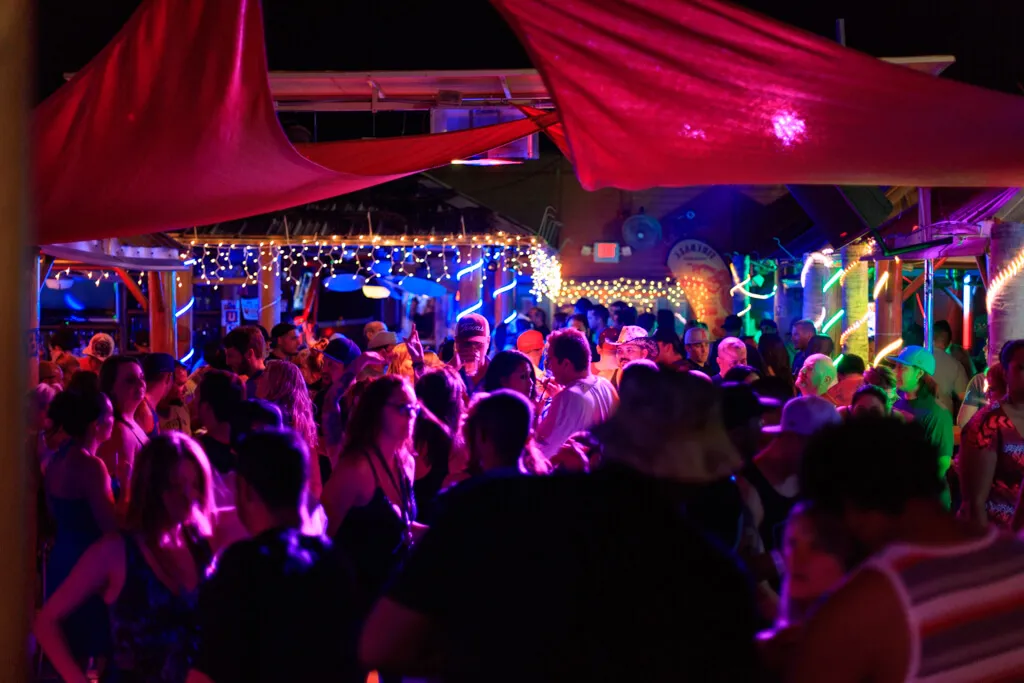 Nightlife crowd in Lake Havasu City during a busy event weekend