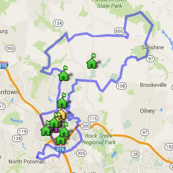 Gaithersburg Cluster Boundary Map