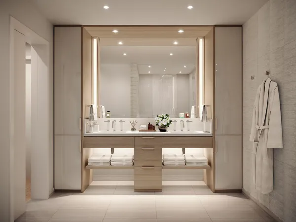 Victoria Place bathroom, light palette