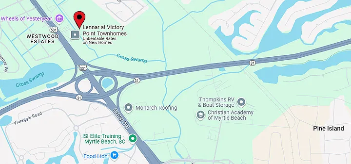 Map of Victory Point Townhome Community in Myrtle Beach SC