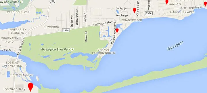 SW Pensacola Homes Map
