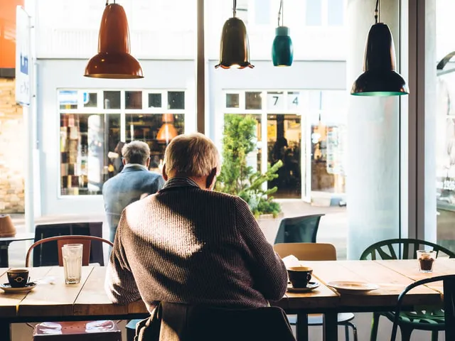 A man considering buying a house as a senior.