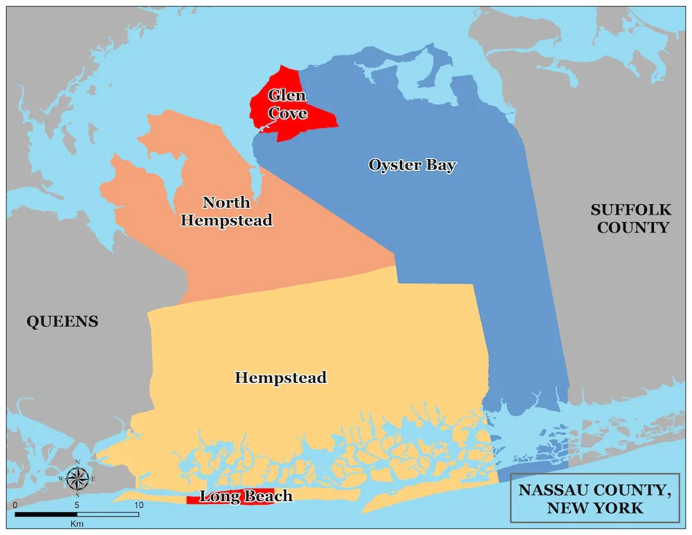 Nassau County Towns Map