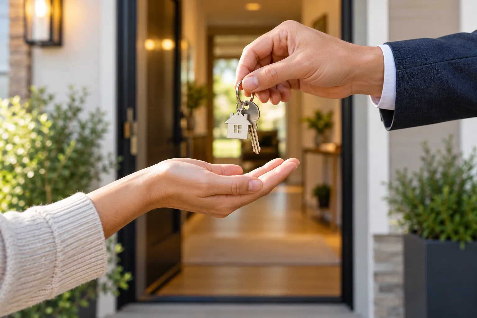 Buyer receiving keys to a home