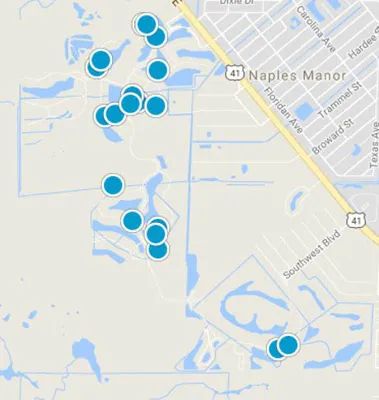 Interactive map of Treviso Bay homes, condos, and golf properties in Naples Florida