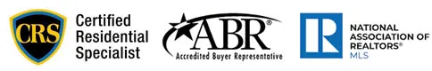 Logos for Certified Residential Specialist, Accredited Buyer Representative, and National Association of Realtors