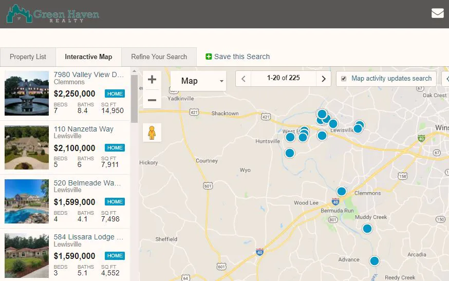 Search Winston-Salem Area Homes for Sale Interactive Map