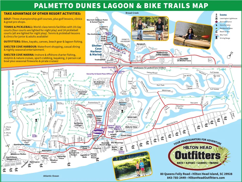 Palmetto Dunes Bike Map