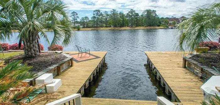 Private Boat Dock in Plantation Lakes