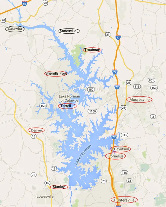 Lake Norman area map