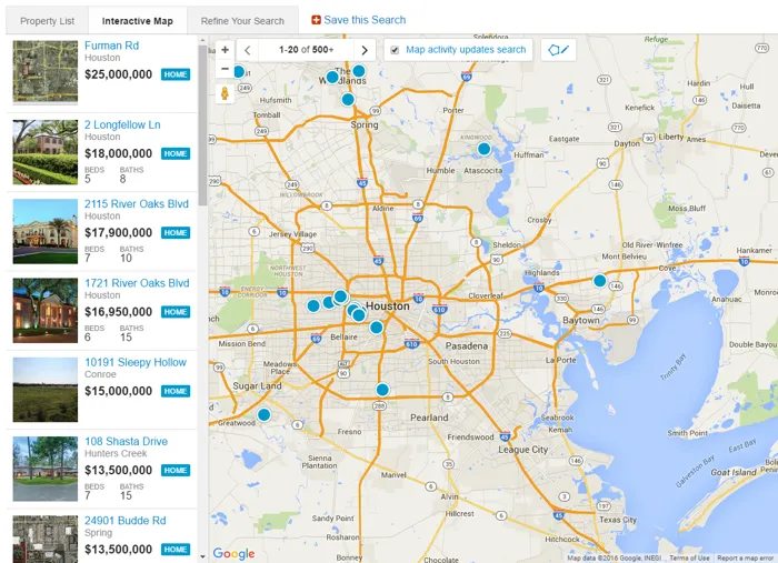 Map Search Houston Texas