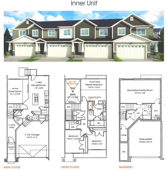 Preserve at Waters Edge townhouse floor plan