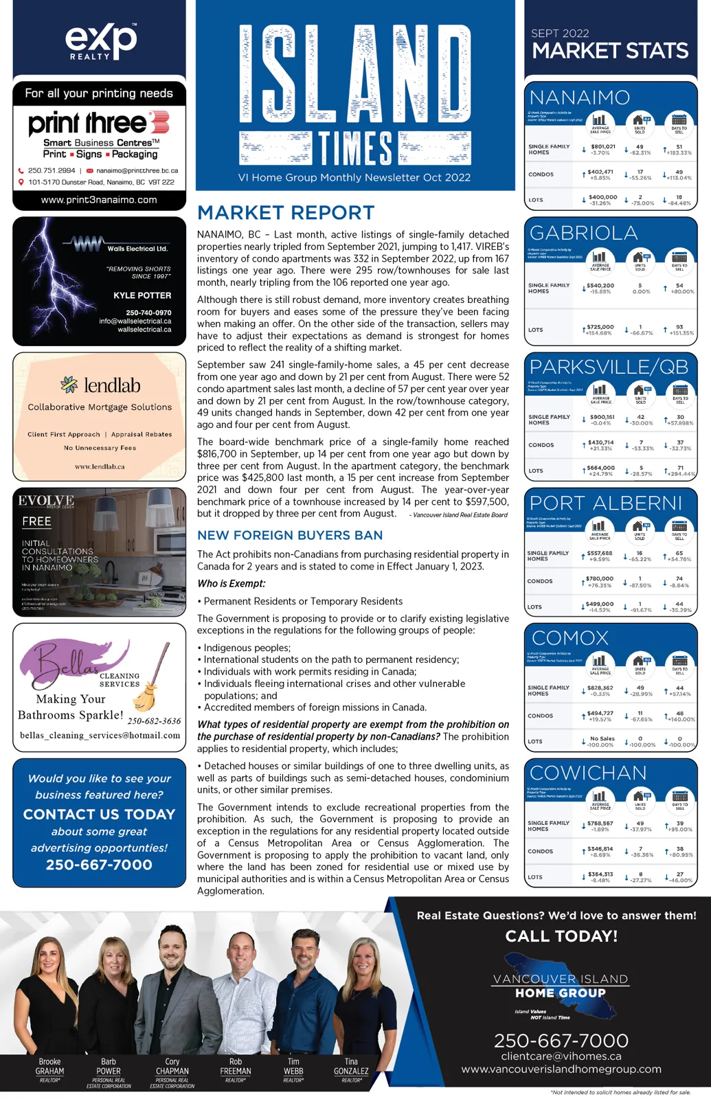 Island Times Newsletter Oct 2022 Page 1