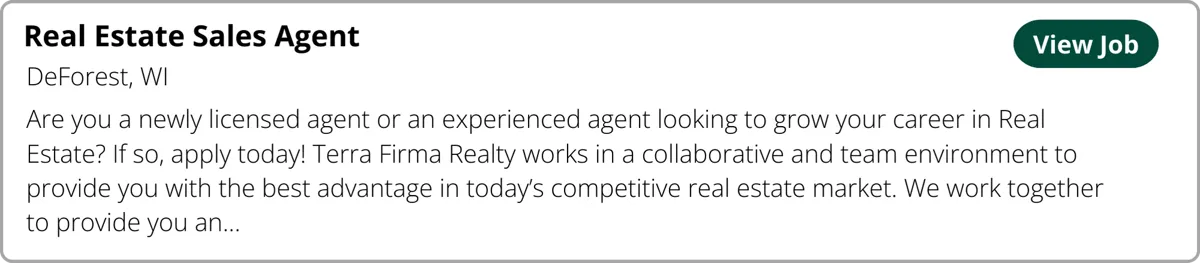 Job Post Real Estate Sales Agent