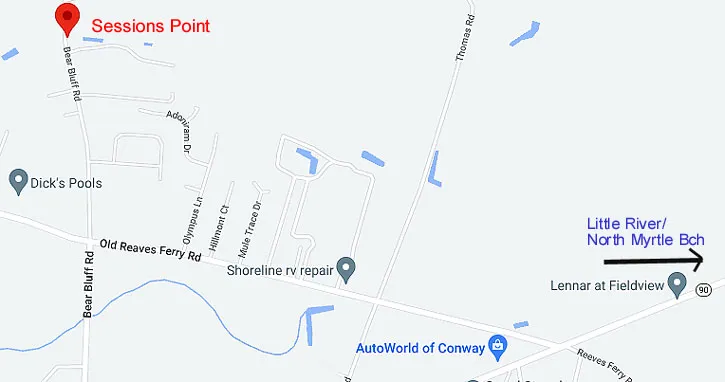 Map of Sessions Point Subdivision in Conway