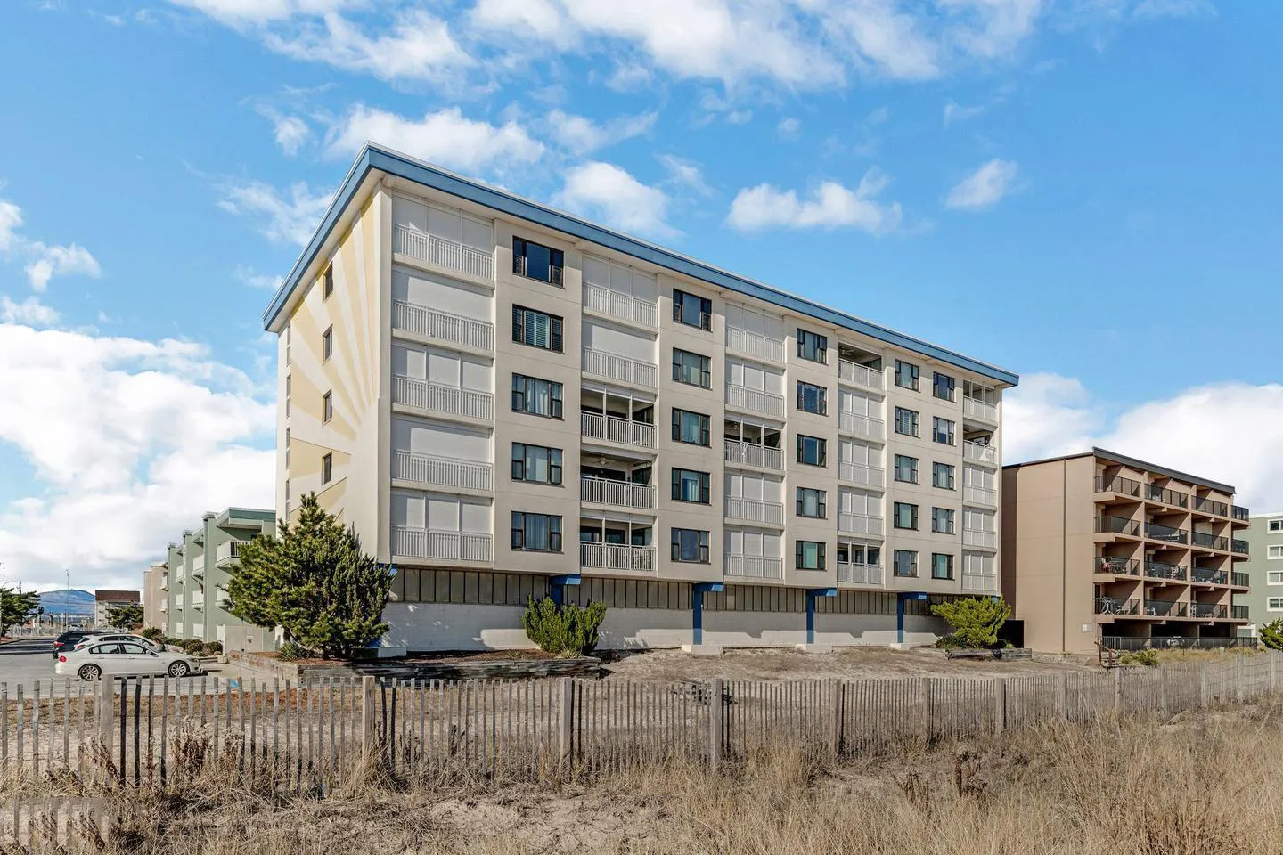 Mooring oceanfront condo building exterior view, Ocean City, MD