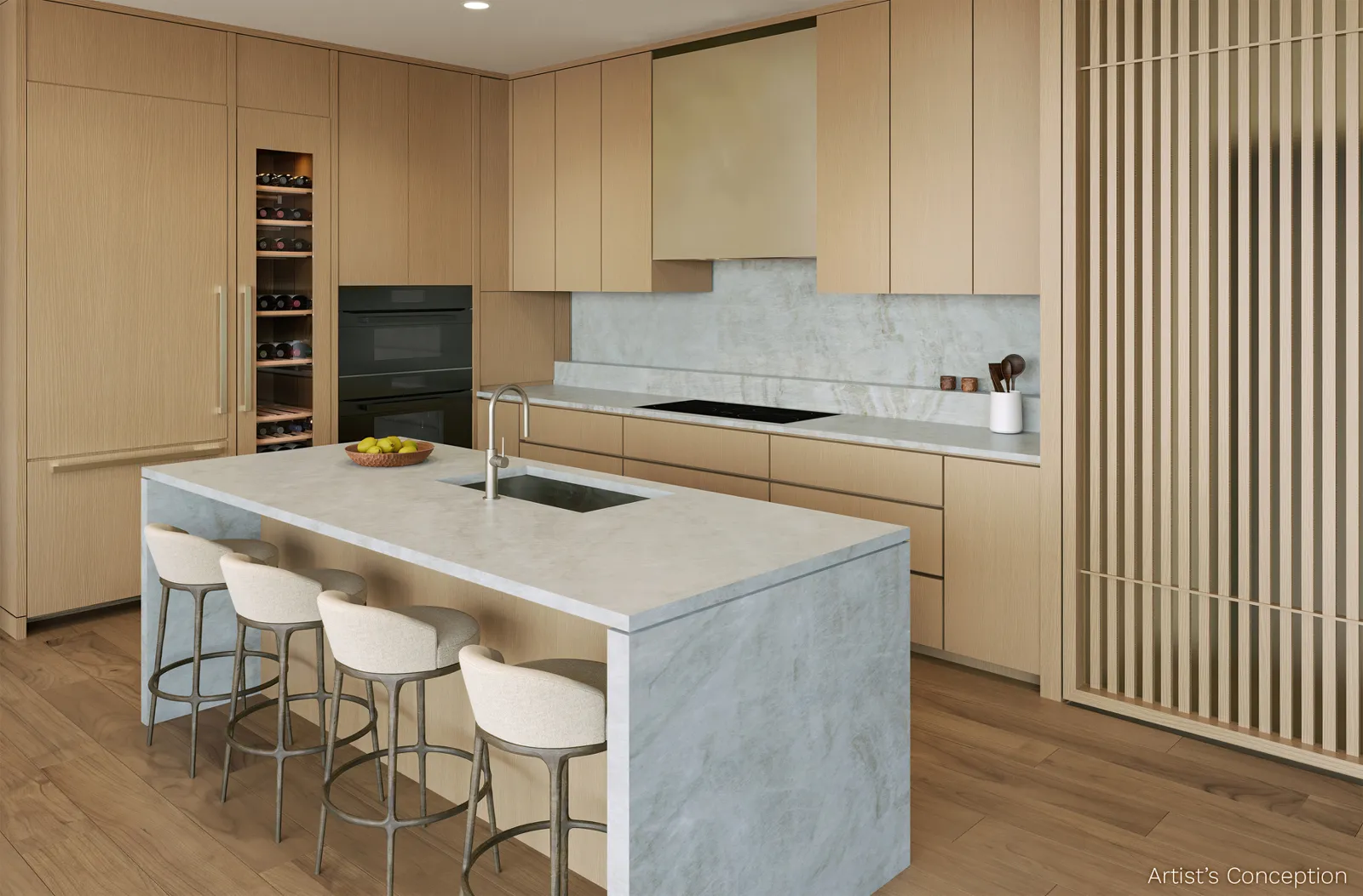 Kaliʻu residence kitchen rendering