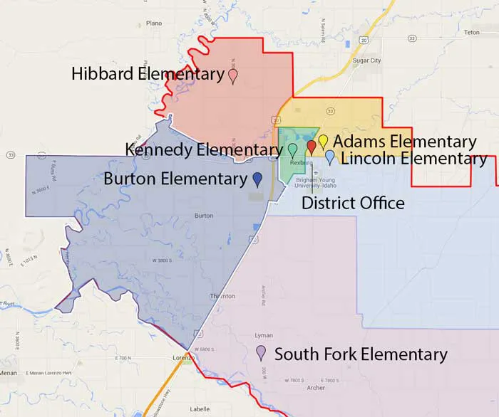 Rexburg school district map
