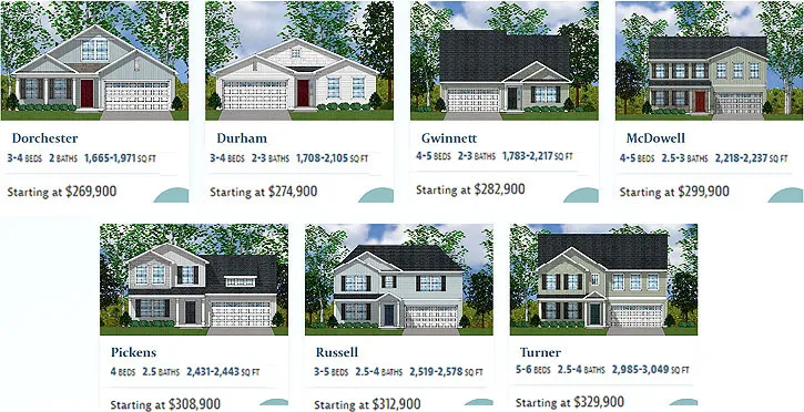 Floorplans for Sessions Point in Conway