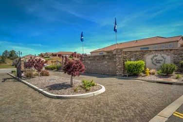 The entrance at Tuscany Villas 55+ gated community in Redding CA