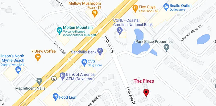 Map showing The Pines Condos